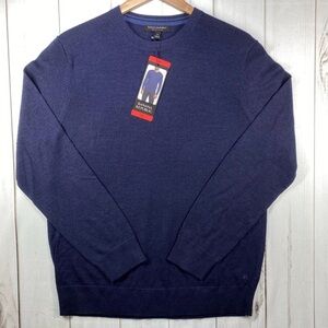 Banana Republic Merino Wool Sweater Mens Medium Blue Crewneck Pullover NWT